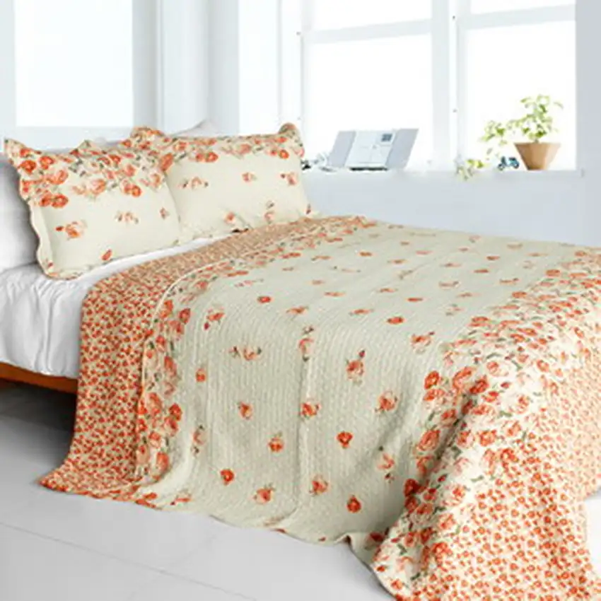 Newlyweds2 -  Cotton 3PC Vermicelli-Quilted Patchwork Quilt Set (Full/Queen Size) Photo 2