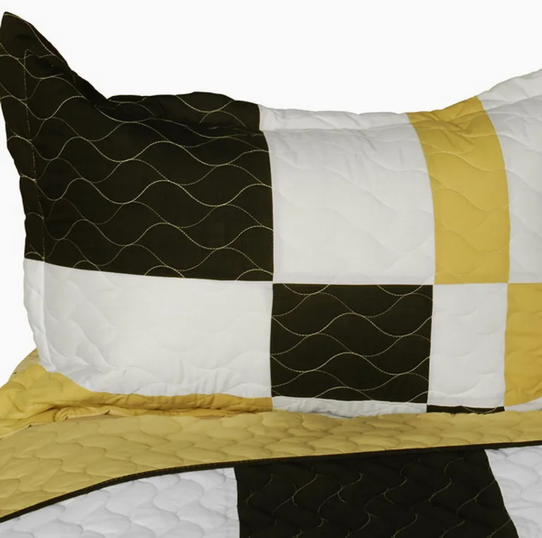 Night Lights - 3PC Vermicelli-Quilted Patchwork Quilt Set (Full/Queen Size) Photo 2