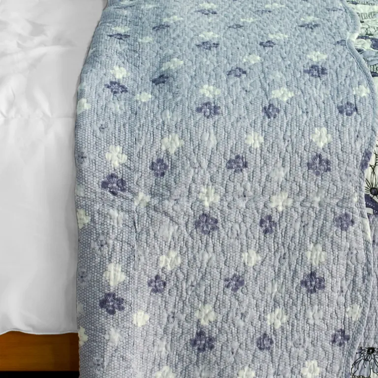 Noble Garden - Cotton 3PC Vermicelli-Quilted Patchwork Quilt Set (Full/Queen Size) Photo 3