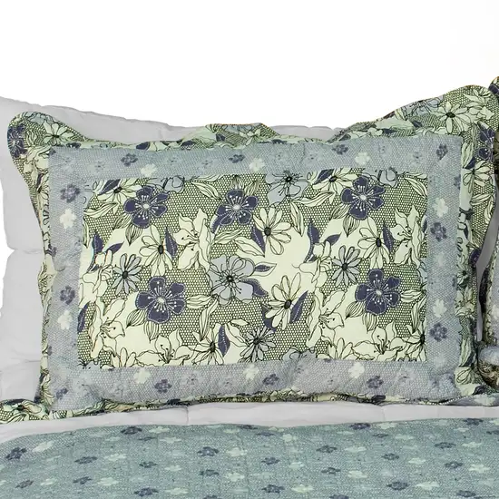 Noble Garden -  Cotton 3PC Vermicelli-Quilted Patchwork Quilt Set (Full/Queen Size) Photo 3