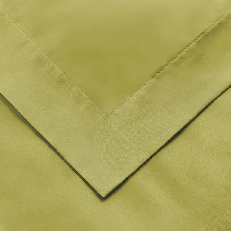 Olive Green King Cotton Blend Washable Duvet Cover Set Photo 3