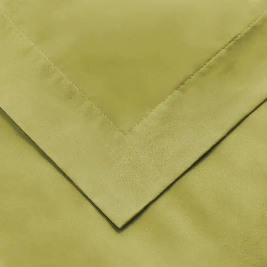 Olive Green King Cotton Blend Washable Duvet Cover Set Photo 3