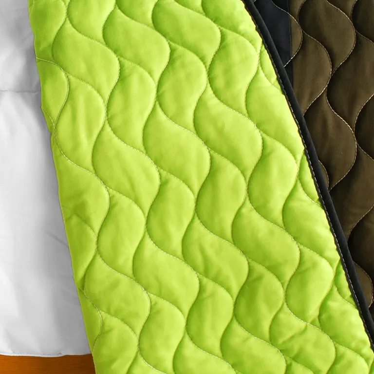 Olive - 3PC Vermicelli-Quilted Patchwork Quilt Set (Full/Queen Size) Photo 2