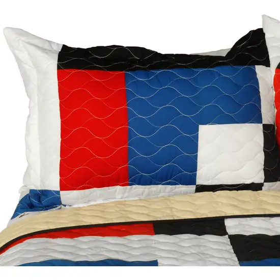 Once -  3PC Vermicelli - Quilted Patchwork Quilt Set (Full/Queen Size) Photo 3