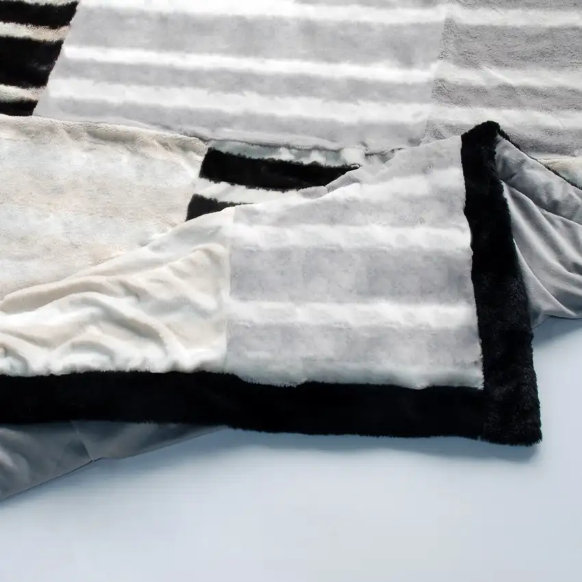 Onitiva - Classic Stripe -  Patchwork Throw Blanket (61 by 86.6 inches) Photo 4