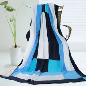 Photo of Onitiva - Coming Spring - Soft Coral Fleece Patchwork Throw Blanket (59 by 78.7 inches)