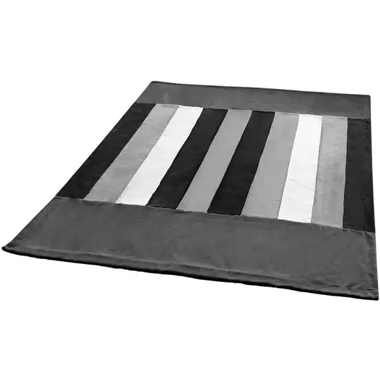Onitiva - Dove Gray -  Soft Coral Fleece Patchwork Throw Blanket (59 by 78.7 inches) Photo 2