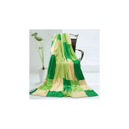 Onitiva - Emerald Dream -  Soft Coral Fleece Patchwork Throw Blanket (59 by 78.7 inches) Photo 2