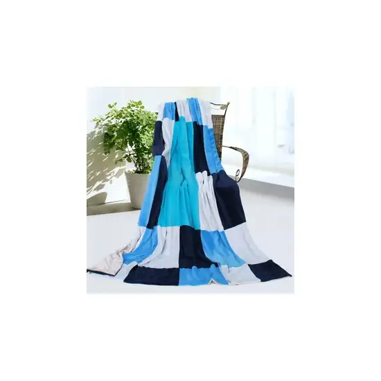 Onitiva - Fashion Life -  Soft Coral Fleece Patchwork Throw Blanket (59 by 78.7 inches) Photo 2