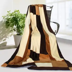 Photo of Onitiva - Fashion Match - Soft Coral Fleece Patchwork Throw Blanket (59 by 78.7 inches)