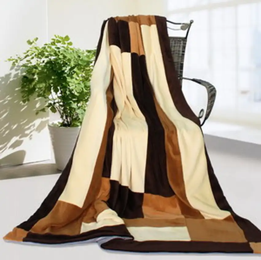 Onitiva - Fashion Match -  Soft Coral Fleece Patchwork Throw Blanket (59 by 78.7 inches) Photo 2