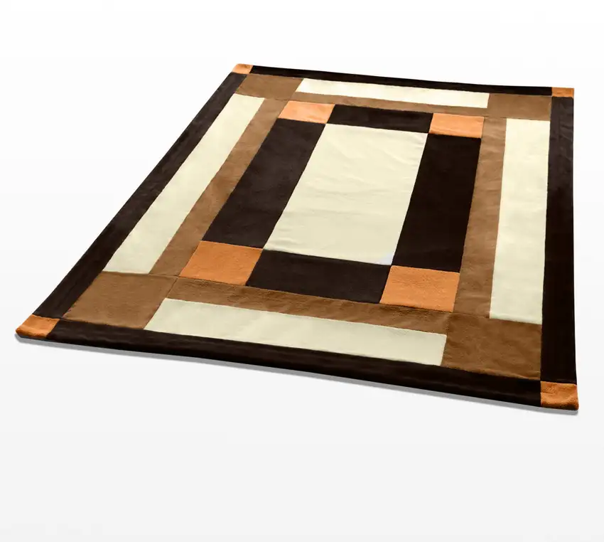 Onitiva - Fashion Match -  Soft Coral Fleece Patchwork Throw Blanket (59 by 78.7 inches) Photo 4