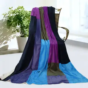 Photo of Onitiva - Good Life - Soft Coral Fleece Patchwork Throw Blanket (59 by 78.7 inches)