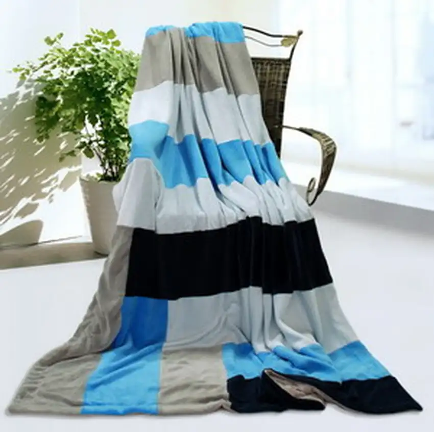Onitiva - Love is blue -  Soft Coral Fleece Patchwork Throw Blanket (59 by 78.7 inches) Photo 2
