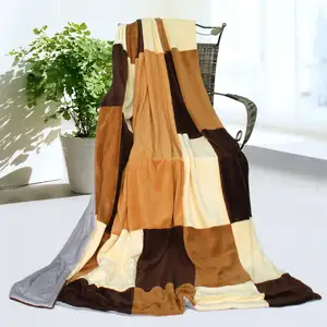 Photo of Onitiva - Modern Stylish - Soft Coral Fleece Patchwork Throw Blanket (59 by 78.7 inches)