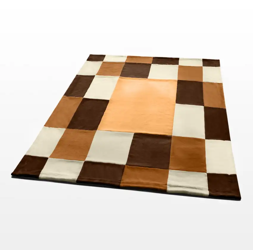 Onitiva - Modern Stylish -  Soft Coral Fleece Patchwork Throw Blanket (59 by 78.7 inches) Photo 4