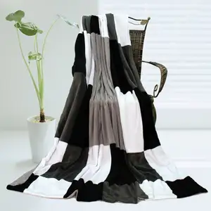 Photo of Onitiva - Modern Stylish - Soft Coral Fleece Patchwork Throw Blanket (59 by 78.7 inches)