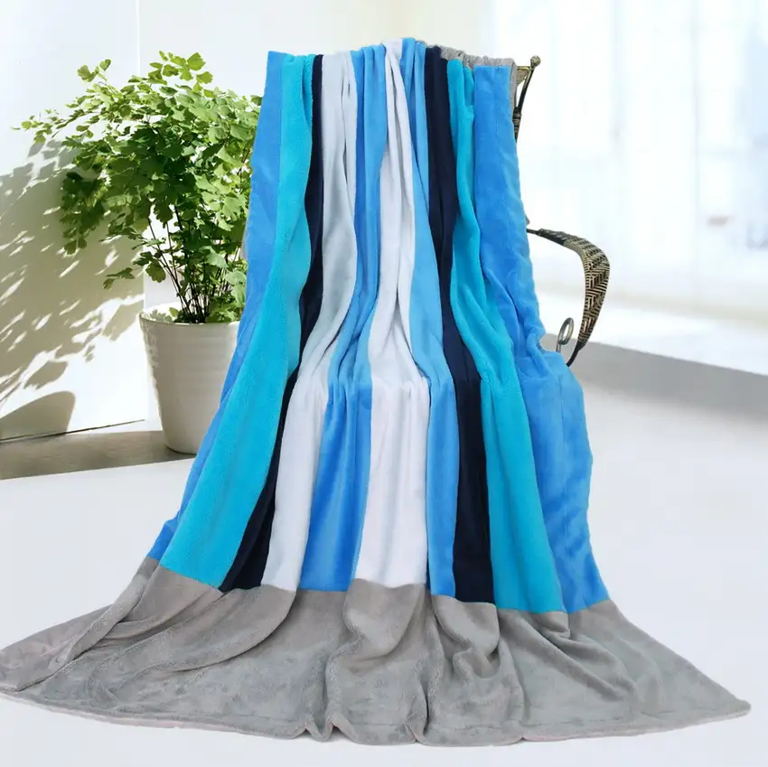 Onitiva - Oceanus -  Soft Coral Fleece Patchwork Throw Blanket (59 by 78.7 inches) Photo