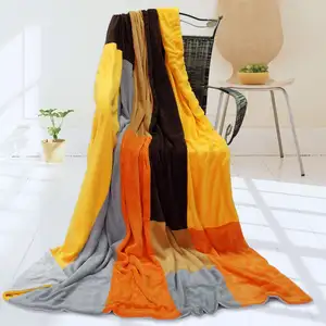 Photo of Onitiva - Paint My Love - Soft Coral Fleece Patchwork Throw Blanket (59 by 78.7 inches)