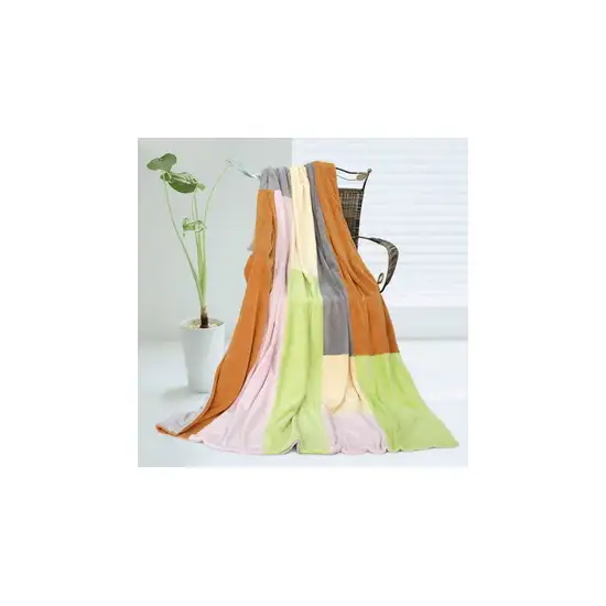 Onitiva - Paradise -  Soft Coral Fleece Patchwork Throw Blanket (59 by 78.7 inches) Photo 2