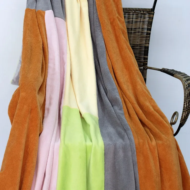Onitiva - Paradise - Soft Coral Fleece Patchwork Throw Blanket (59 by 78.7 inches) Photo 2