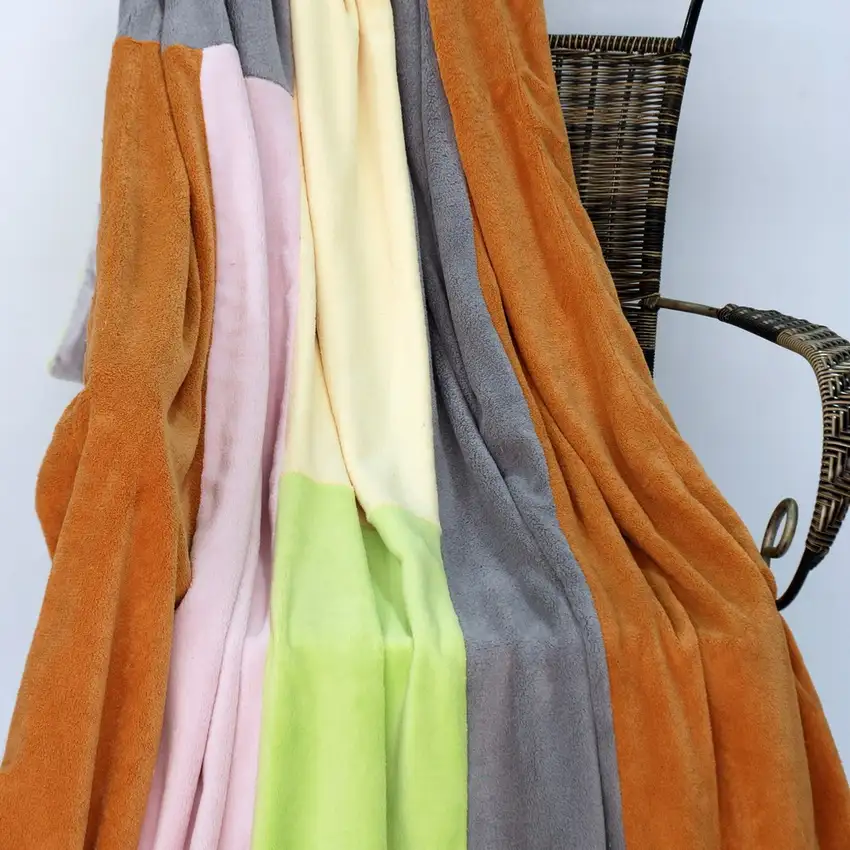Onitiva - Paradise -  Soft Coral Fleece Patchwork Throw Blanket (59 by 78.7 inches) Photo 3
