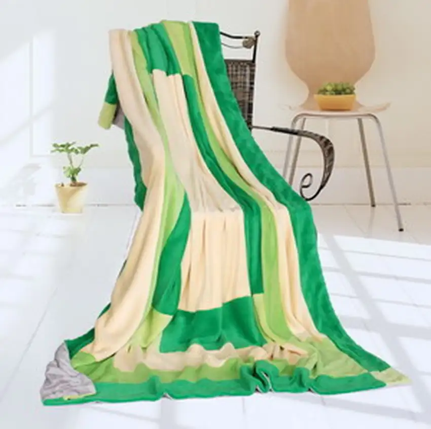 Onitiva - Paris Spring -  Soft Coral Fleece Patchwork Throw Blanket (59 by 78.7 inches) Photo 2