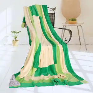 Photo of Onitiva - Paris Spring - Soft Coral Fleece Patchwork Throw Blanket (59 by 78.7 inches)