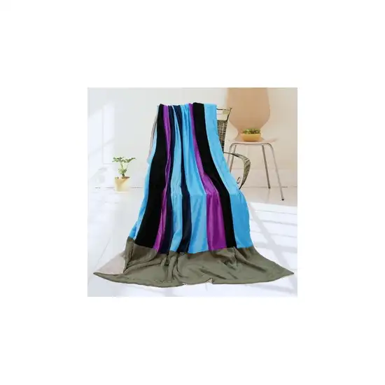 Onitiva - Pattaya Beach -  Soft Coral Fleece Patchwork Throw Blanket (59 by 78.7 inches) Photo Swatch