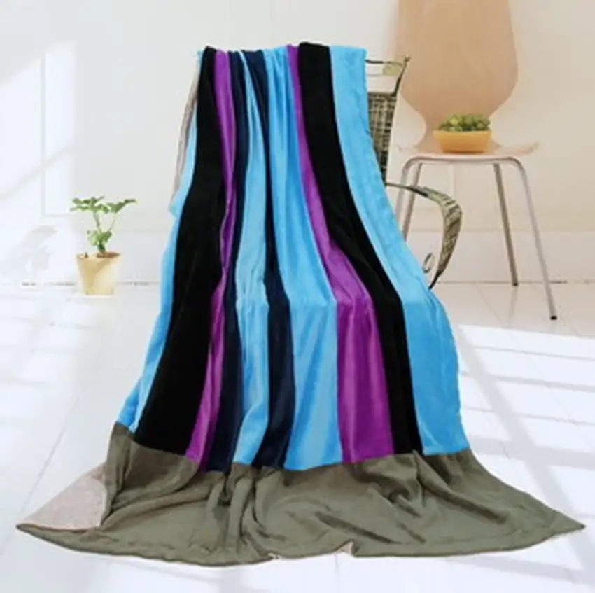 Onitiva - Pattaya Beach -  Soft Coral Fleece Patchwork Throw Blanket (59 by 78.7 inches) Photo Swatch