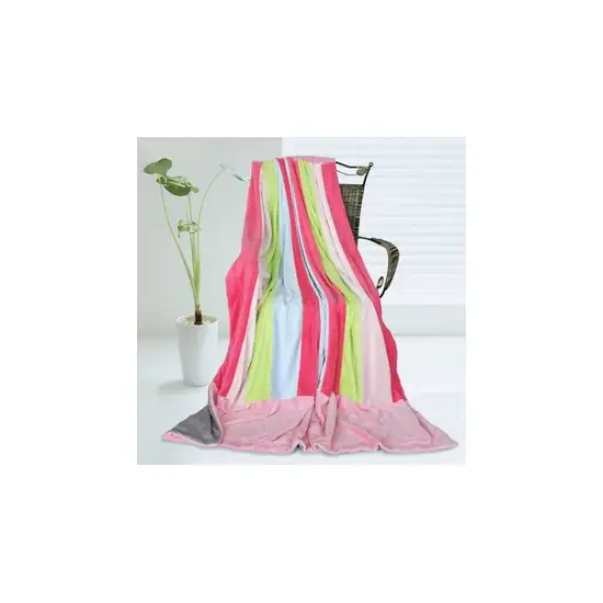 Onitiva - Pink Colour -  Soft Coral Fleece Patchwork Throw Blanket (59 by 78.7 inches) Photo Swatch