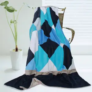 Photo of Onitiva - Plaids - Bliss - Soft Coral Fleece Patchwork Throw Blanket (59 by 78.7 inches)