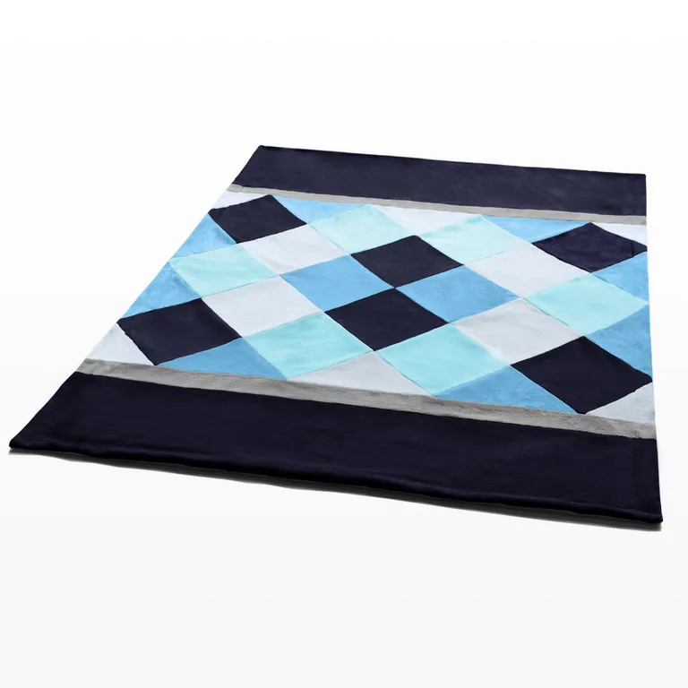 Onitiva - Plaids - Bliss - Soft Coral Fleece Patchwork Throw Blanket (59 by 78.7 inches) Photo 3