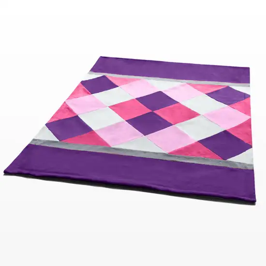 Onitiva - Plaids - Sweet Days -  Soft Coral Fleece Patchwork Throw Blanket (59 by 78.7 inches) Photo 4