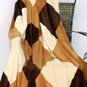 Photo of Onitiva - Plaids - Traces of Dreams - Soft Coral Fleece Patchwork Throw Blanket (59 by 78.7 inches)