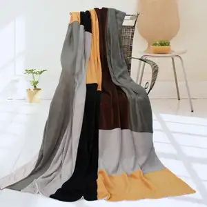 Photo of Onitiva - Sleepless Nights - Soft Coral Fleece Patchwork Throw Blanket (59 by 78.7 inches)