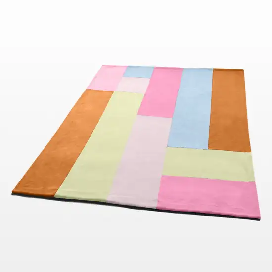 Onitiva - Spring Breeze -  Soft Coral Fleece Patchwork Throw Blanket (59 by 78.7 inches) Photo 4