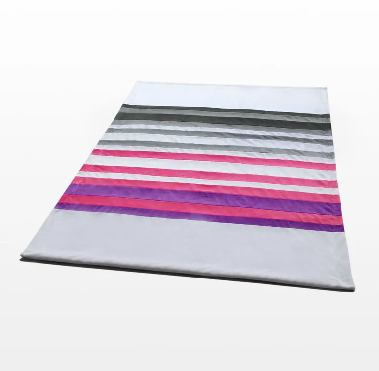 Onitiva - Stripes - Chic Style - Soft Coral Fleece Patchwork Throw Blanket (59 by 78.7 inches) Photo 3