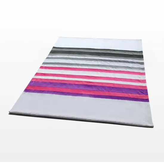 Onitiva - Stripes - Chic Style -  Soft Coral Fleece Patchwork Throw Blanket (59 by 78.7 inches) Photo 4
