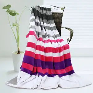 Photo of Onitiva - Stripes - Chic Style - Soft Coral Fleece Patchwork Throw Blanket (59 by 78.7 inches)