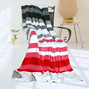 Photo of Onitiva - Stripes - Fantastic Dreams - Soft Coral Fleece Patchwork Throw Blanket (59 by 78.7 inches)