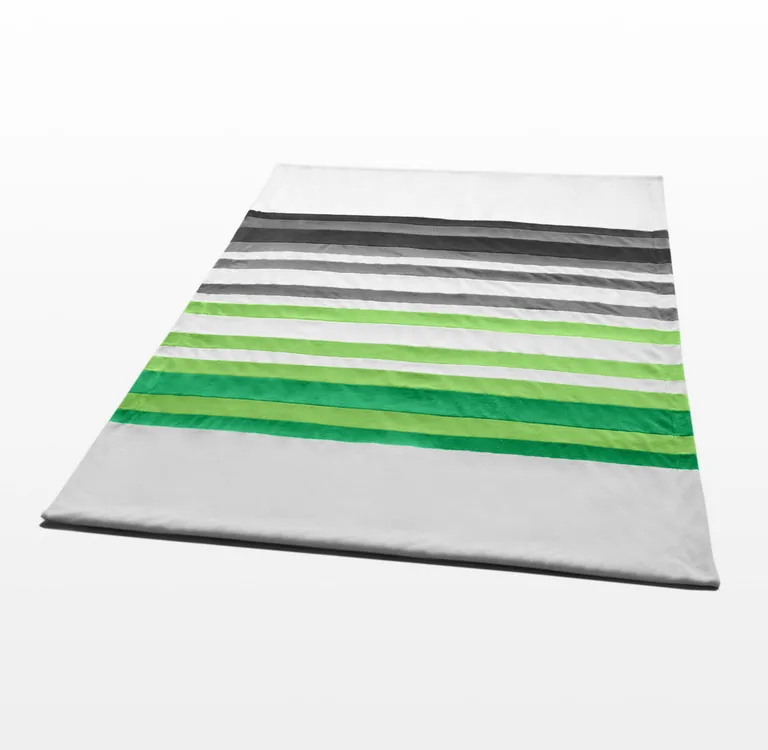 Onitiva - Stripes - Summer Rain - Soft Coral Fleece Patchwork Throw Blanket (59 by 78.7 inches) Photo 3