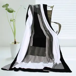 Photo of Onitiva - Summer Night - Soft Coral Fleece Patchwork Throw Blanket (59 by 78.7 inches)