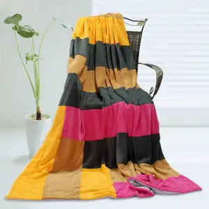Photo of Onitiva - Sweet Life - Soft Coral Fleece Patchwork Throw Blanket (59 by 78.7 inches)
