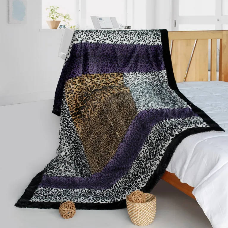 Onitiva - Wild Jungle - Animal Style Patchwork Throw Blanket (61 by 86.6 inches) Photo 1
