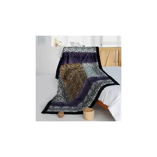 Onitiva - Wild Jungle -  Animal Style Patchwork Throw Blanket (61 by 86.6 inches) Photo 2