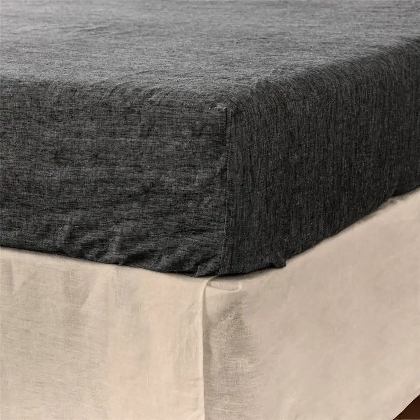 Onyx Linen California King Fitted Sheet Photo 2