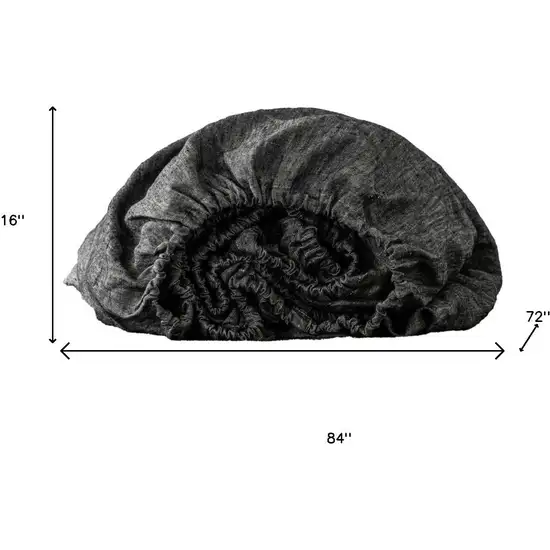 Onyx Linen California King Fitted Sheet Photo 6