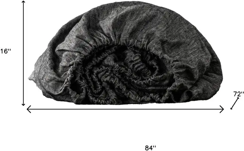 Onyx Linen California King Fitted Sheet Photo 6