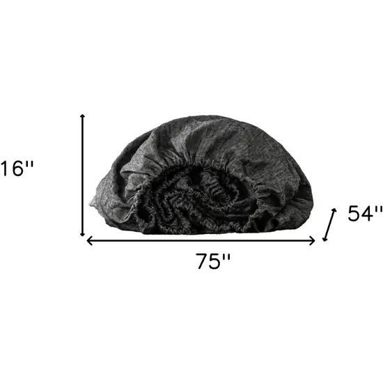 Onyx Linen Full Double Fitted sheet Photo 4